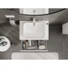Mexen Rivel bathroom cabinet under-sink 70 cm with countertop, 1 drawer, fluted, white matte - 91A20-07023-1-BFC01