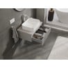 Mexen Rivel bathroom cabinet under-sink 70 cm with countertop, 1 drawer, ribbed, grey matte - 91A20-07023-1-BFC62