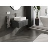 Mexen Rivel bathroom vanity cabinet 70 cm with countertop, 1 drawer, fluted, matte graphite - 91A20-07023-1-BFC66