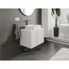 Mexen Rivel bathroom cabinet for washbasin 70 cm with countertop, 1 drawer, fluted, matte white - 91A20-07047-1-BFC01