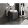 Mexen Rivel 70 cm Bathroom Vanity Cabinet with Top, 1 Drawer, Fluted, Matte Graphite - 91A20-07047-1-BFC66