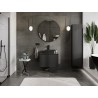 Mexen Rivel 70 cm bathroom vanity cabinet with countertop, 1 drawer, fluted, matte black - 91A20-07047-1-BFC71