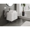 Mexen Rivel 70 cm bathroom vanity cabinet with countertop, 2 drawers, grooved, matte white - 91A20-07047-2-BFFC01