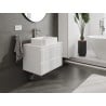 Mexen Rivel bathroom cabinet under sink 70 cm with countertop, 2 drawers, grooved, matt white - 91A20-07047-2-BFFC01