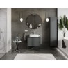 Mexen Rivel bathroom cabinet under washbasin 70 cm with countertop, 2 drawers, fluted, matte graphite - 91A20-07047-2-BFFC66