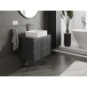 Mexen Rivel bathroom cabinet under washbasin 70 cm with countertop, 2 drawers, fluted, matte graphite - 91A20-07047-2-BFFC66