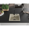 Mexen Milo granite kitchen sink single-bowl with Rita kitchen faucet, beige - 6505-69-670300-70