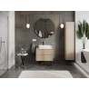 Mexen Rivel 70 cm Bathroom Cabinet with Countertop, 2 Drawers, Fluted, Oak - 91A20-07047-2-BFFC81