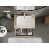 Mexen Rivel 70 cm Bathroom Cabinet with Countertop, 2 Drawers, Fluted, Oak - 91A20-07047-2-BFFC81