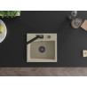 Mexen Milo granite kitchen sink single-bowl with Rita kitchen faucet, beige - 6505-69-670300-70