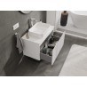 Mexen Rivel bathroom cabinet for washbasin 80 cm with countertop, 1 drawer, grooved, white matte - 91A20-08047-1-BFC01