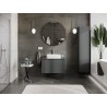 Mexen Rivel bathroom vanity cabinet 80 cm with countertop, 1 drawer, fluted, matte graphite - 91A20-08047-1-BFC66