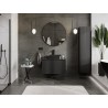 Mexen Rivel 80 cm Bathroom Vanity Cabinet with Countertop, 1 Drawer, Ribbed, Matte Black - 91A20-08047-1-BFC71