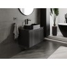 Mexen Rivel 80 cm Bathroom Vanity Cabinet with Countertop, 1 Drawer, Ribbed, Matte Black - 91A20-08047-1-BFC71