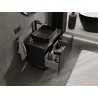 Mexen Rivel 80 cm Bathroom Vanity Cabinet with Countertop, 1 Drawer, Ribbed, Matte Black - 91A20-08047-1-BFC71
