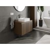 Mexen Rivel 80 cm under-sink bathroom cabinet with countertop, 1 drawer, grooved, walnut - 91A20-08047-1-BFC86