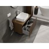Mexen Rivel 80 cm under-sink bathroom cabinet with countertop, 1 drawer, grooved, walnut - 91A20-08047-1-BFC86