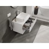 Mexen Rivel bathroom cabinet for washbasin 80 cm with countertop, 2 drawers, grooved, white matt - 91A20-08047-2-BFFC01