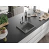 Mexen Milo 1-bowl granite sink with Rita kitchen tap, grey - 6505-71-670300-00