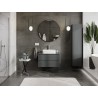 Mexen Rivel 80 cm Bathroom Cabinet Under Sink with Countertop, 2 Drawers, Grooved, Matte Graphite - 91A20-08047-2-BFFC66