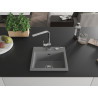 Mexen Milo granite sink single-bowl with Rita kitchen faucet, gray - 6505-71-670300-00