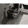 Mexen Rivel 80 cm bathroom cabinet with countertop, 2 drawers, fluted, black matte - 91A20-08047-2-BFFC71