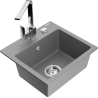 Mexen Milo 1-bowl granite sink with Rita kitchen tap, grey - 6505-71-670300-00