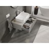 Mexen Rivel bathroom vanity unit 90 cm with countertop, 1 drawer, fluted, matte grey - 91A20-09023-1-BFC62