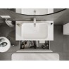 Mexen Rivel bathroom cabinet under-sink 90 cm with countertop, 1 drawer, fluted, white matte - 91A20-09047-1-BFC01