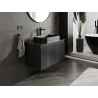 Mexen Rivel 90 cm Bathroom Vanity Cabinet with Countertop, 1 Drawer, Ribbed, Matte Black - 91A20-09047-1-BFC71