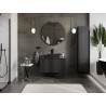 Mexen Rivel 90 cm Bathroom Vanity Cabinet with Countertop, 1 Drawer, Ribbed, Matte Black - 91A20-09047-1-BFC71