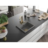 Mexen Milo granite kitchen sink 1-bowl with Rita kitchen faucet, gray - 6505-71-670300-50