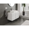 Mexen Rivel 90 cm under-sink bathroom cabinet with countertop, 2 drawers, grooved, matte white - 91A20-09047-2-BFFC01
