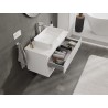 Mexen Rivel 90 cm under-sink bathroom cabinet with countertop, 2 drawers, grooved, matte white - 91A20-09047-2-BFFC01