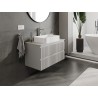 Mexen Rivel 90 cm Vanity Bathroom Cabinet with Countertop, 2 Drawers, Fluted, Matte Gray - 91A20-09047-2-BFFC62