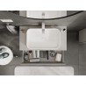 Mexen Rivel 90 cm Vanity Bathroom Cabinet with Countertop, 2 Drawers, Fluted, Matte Gray - 91A20-09047-2-BFFC62