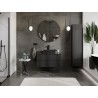 Mexen Rivel 90 cm under-sink bathroom cabinet with countertop, 2 drawers, grooved, black matte - 91A20-09047-2-BFFC71