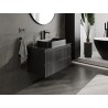 Mexen Rivel 90 cm under-sink bathroom cabinet with countertop, 2 drawers, grooved, black matte - 91A20-09047-2-BFFC71