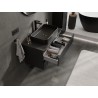 Mexen Rivel 90 cm under-sink bathroom cabinet with countertop, 2 drawers, grooved, black matte - 91A20-09047-2-BFFC71