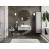 Mexen Rivel bathroom vanity cabinet 100 cm with countertop, 1 drawer, grooved, matte gray - 91A20-10023-1-BFC62