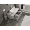 Mexen Rivel bathroom vanity cabinet 100 cm with countertop, 1 drawer, grooved, matte gray - 91A20-10023-1-BFC62