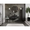 Mexen Rivel bathroom vanity unit 100 cm with countertop, 1 drawer, fluted, black matte - 91A20-10023-1-BFC71
