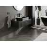 Mexen Rivel bathroom vanity unit 100 cm with countertop, 1 drawer, fluted, black matte - 91A20-10023-1-BFC71
