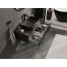 Mexen Rivel bathroom vanity unit 100 cm with countertop, 1 drawer, fluted, black matte - 91A20-10023-1-BFC71