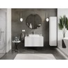 Mexen Rivel bathroom cabinet under sink 100 cm with countertop, 1 drawer, grooved, white matte - 91A20-10047-1-BFC01