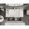 Mexen Rivel bathroom cabinet under sink 100 cm with countertop, 1 drawer, grooved, white matte - 91A20-10047-1-BFC01