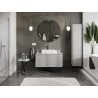 Mexen Rivel 100 cm Under-Sink Bathroom Cabinet with Counter, 1 Drawer, Fluted, Matte Gray - 91A20-10047-1-BFC62