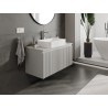 Mexen Rivel 100 cm Under-Sink Bathroom Cabinet with Counter, 1 Drawer, Fluted, Matte Gray - 91A20-10047-1-BFC62