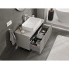 Mexen Rivel bathroom cabinet under sink 100 cm with countertop, 1 drawer, ribbed, grey matt - 91A20-10047-1-BFC62