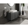 Mexen Rivel 100 cm Bathroom Vanity Cabinet with Countertop, 1 Drawer, Fluted, Matte Graphite - 91A20-10047-1-BFC66